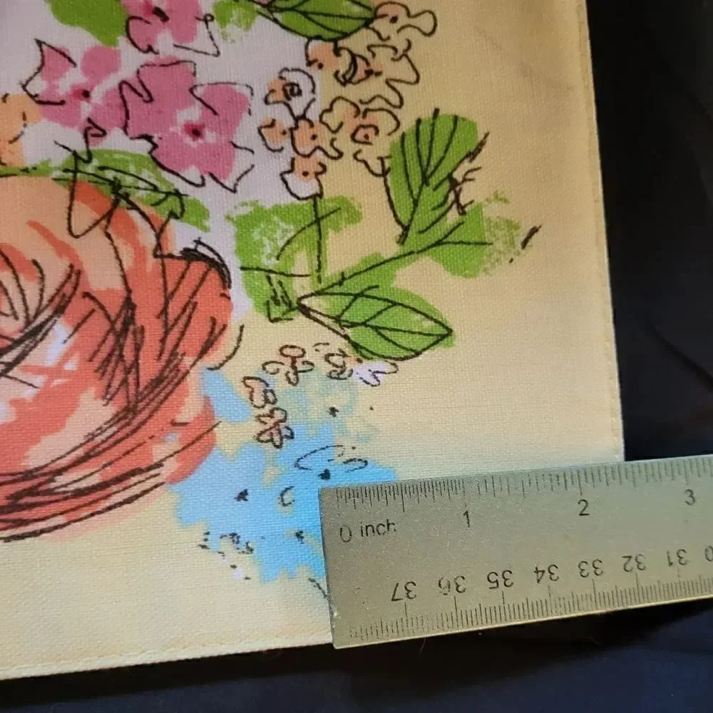 Vintage Pristine '70'S Set Of 2 Vera Neumann Placemats Yellow Flora 17